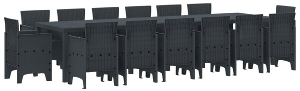 Kert étkező szett 15 db Antracit Polt rattan