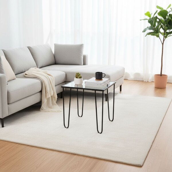 Hanah Home Dohányzóasztal Fekete átlátszó Shb-032
