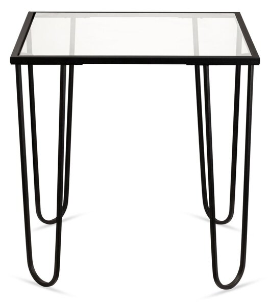 Hanah Home Dohányzóasztal Fekete átlátszó Shb-032