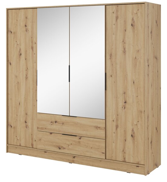 Kombinált szekrény 206 cm COSIMA tükörrel - artisan tölgyfa