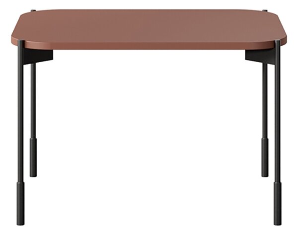 Sonatia dohányzóasztal 60 cm, téglalap alakú, fém lábakkal - bordó