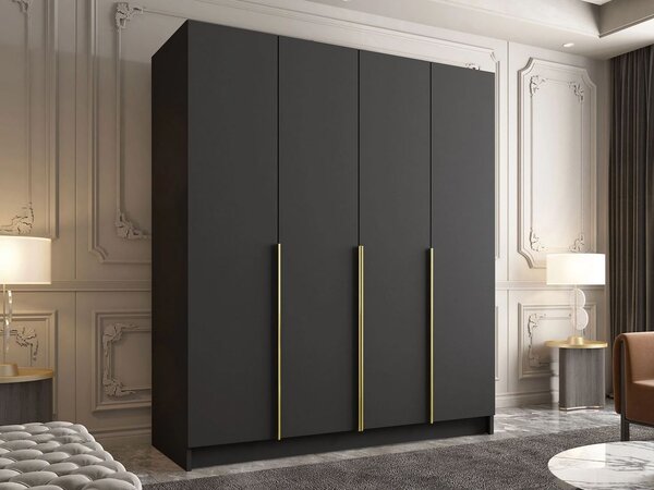Nagy gardrób 200 cm TOSIA 1 - fekete / arany
