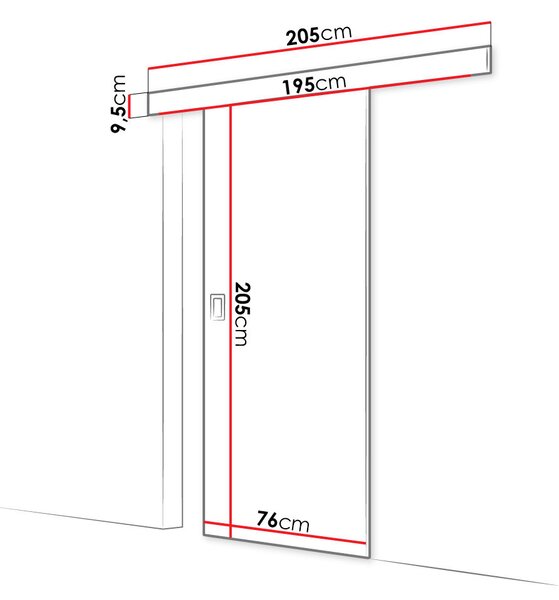 SANITA 1 tolóajtó - 70 cm, sötét kőrisfa