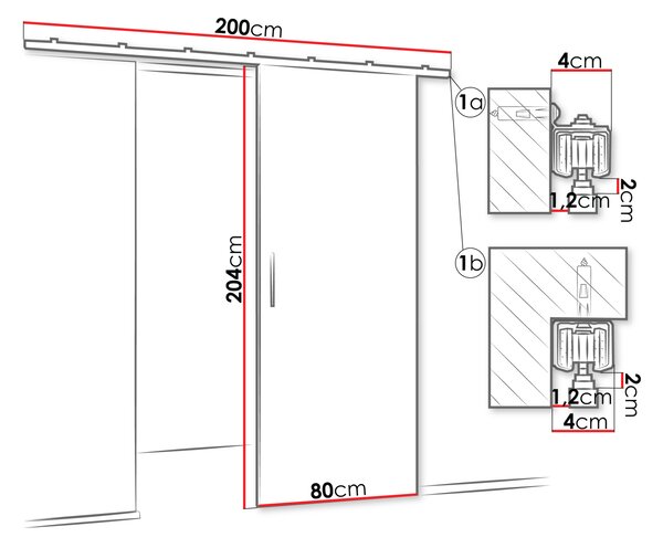 CONROE 1 beltéri tolóajtó - 80 cm, fehér