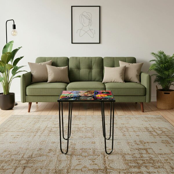 Hanah Home Többszínű Dohányzóasztal Shb-032-D