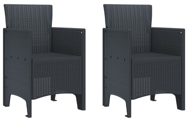 VidaXL Kert étkező szett 3 pcs Antracit Polipropilén