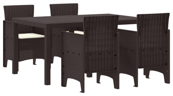 Kert étkező szett 5 db Barna Polt rattan