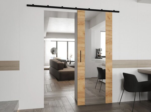 CONROE 2 belső tükrös tolóajtó - 90 cm, kraft tölgyfa