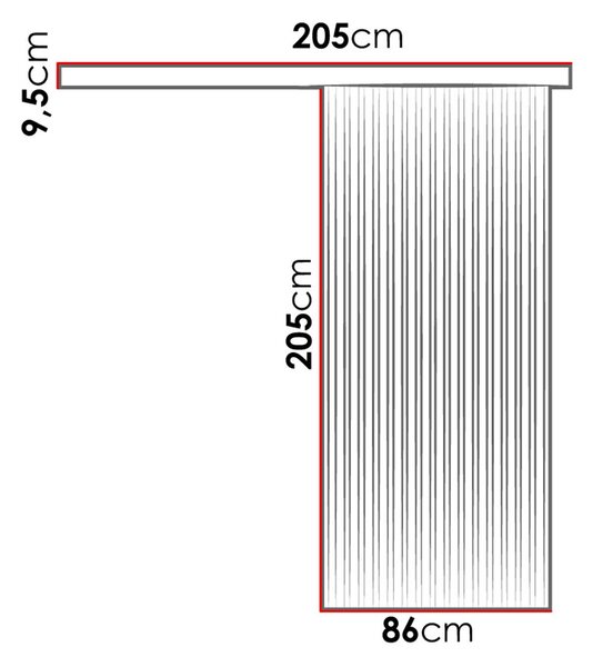 MIDLAND tolóajtó - 80 cm, sonoma tölgy / fekete