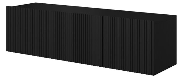 Nicole 150 cm fali TV-szekrény - fekete / matt fekete
