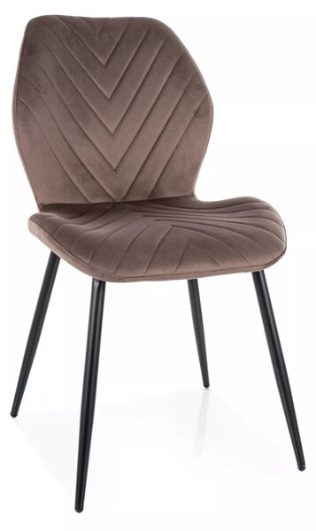 Mike Velvet Bársony Étkezőszék Cappuccino Geometrikus Mintázattal