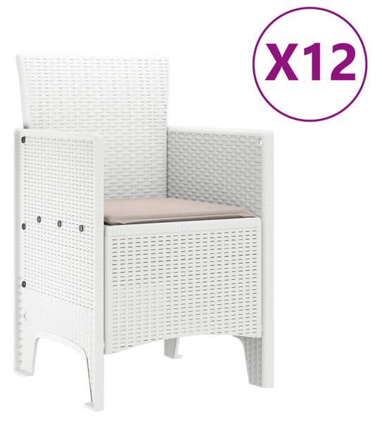 Kert étkező szett 13 pcs Fehér Polt rattan