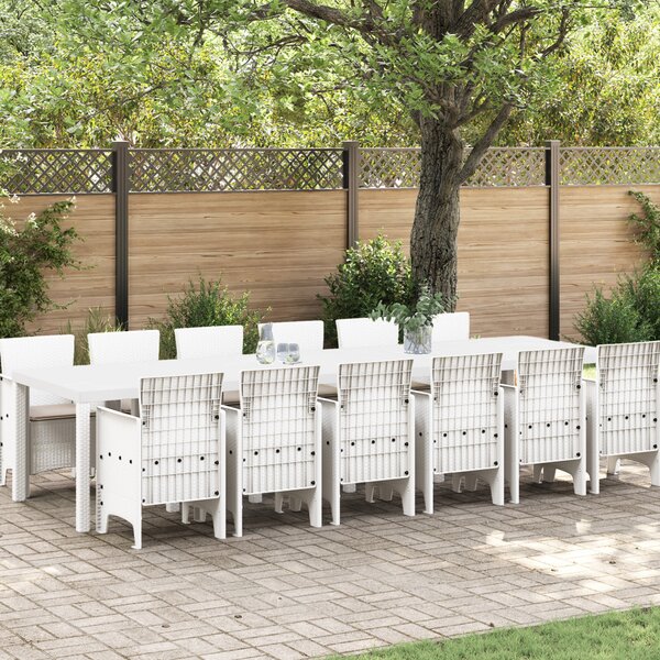 Kert étkező szett 13 pcs Fehér Polt rattan