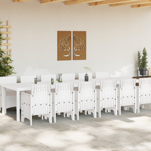 Kert étkező szett 13 pcs Fehér Polt rattan
