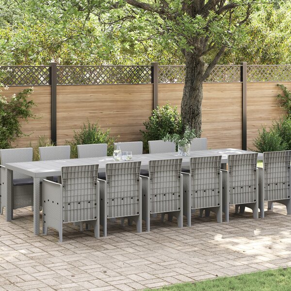 Kert étkező szett 13 pcs Világosszürke Polt rattan