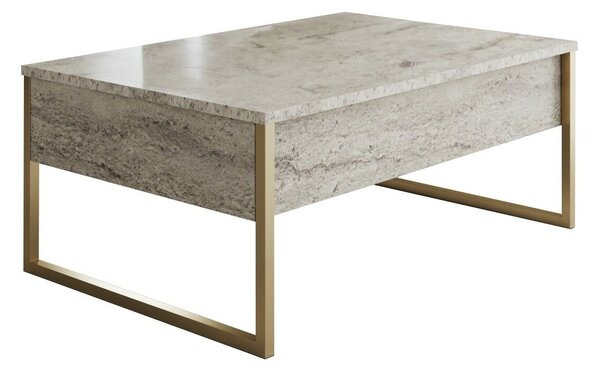 Hanah Home Coffee Table Travertine Gold Luxe - Travertine, Gold