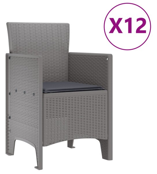 Kert étkező szett 13 pcs Világosszürke Polt rattan
