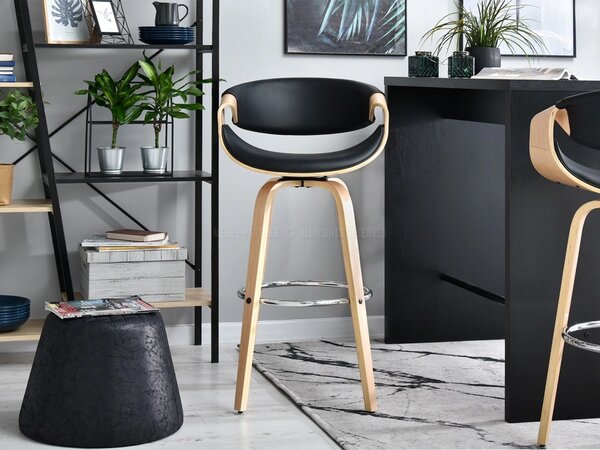 Designer bárszék SAROLTA - tölgy / fekete