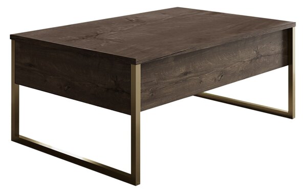 Hanah Home Coffee Table Walnut Gold Luxe - dió, arany