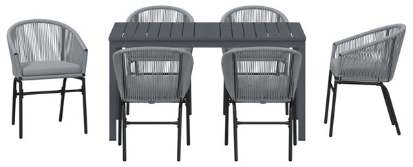 Kert étkező szett 7 pcs Szürke polirattan