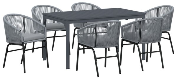 Kert étkező szett 7 pcs Szürke polirattan