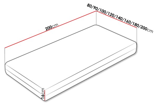 Kemény habszivacs matrac 90x200 SLABS
