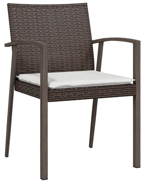 Kert étkező szett 5 pcs Barna és fekete PE Rattan