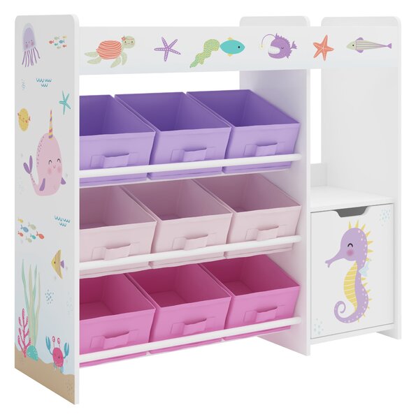 Gyerekpolc Søndreland 80x90x30 cm tengeri állatos mintával [en.casa]