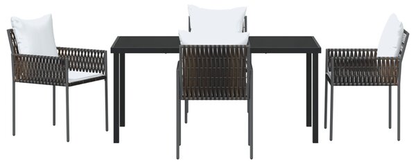 Kert étkező szett 5 pcs Barna és fekete PE Rattan