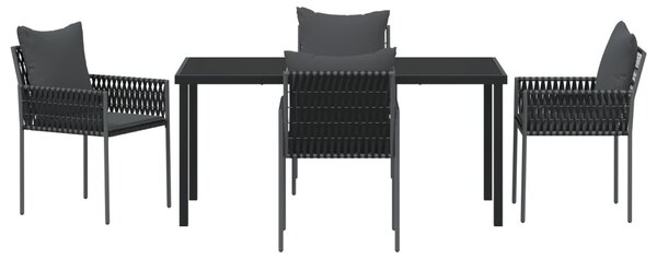 Kert étkező szett 5 pcs Fekete és Szürke PE Rattan