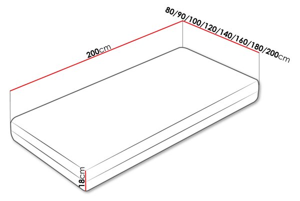Termoelasztikus habszivacs matrac 90x200 JOSIPA