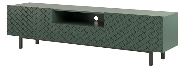 SCALIA II 190 2K1SZ TV-szekrény nyitott polccal - matt sötétzöld / fekete lábak