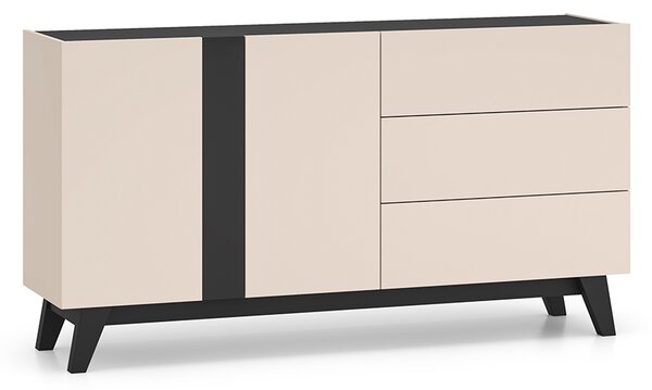 Kombinált fiókos komód CHARLOTTE - kasmír / fekete