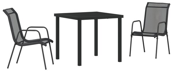 Kert étkező szett 3 pcs Fekete Porszórt acél