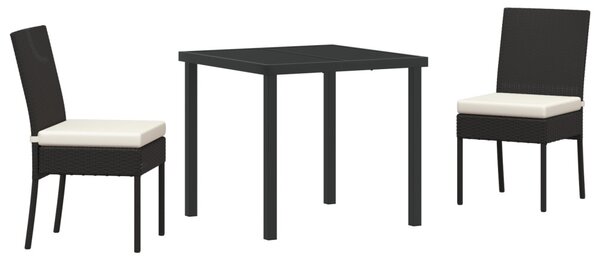 Kert étkező szett 3 pcs Fekete Porszórt acél