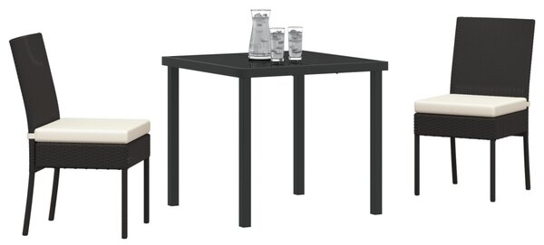 Kert étkező szett 3 pcs Fekete Porszórt acél