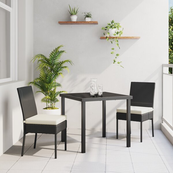 Kert étkező szett 3 pcs Fekete Porszórt acél
