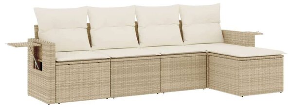 VidaXL 5 részes Polyrattan Kerti Ülőgarnitúra - Bézs