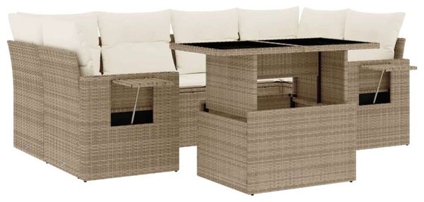 VidaXL Polyrattan Kerti Ülőgarnitúra - 7 részes - Bézs