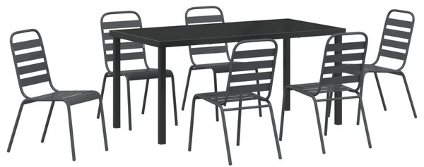 Kert étkező szett 7 pcs Antracit Porszórt acél