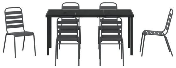 Kert étkező szett 7 pcs Antracit Porszórt acél