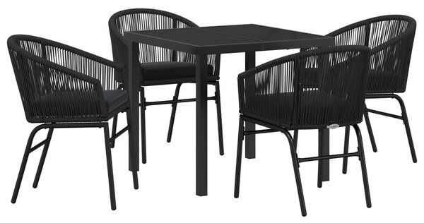 Kert étkező szett 5 pcs Fekete Porszórt acél
