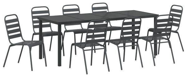 Kert étkező szett 9 pcs Antracit Porszórt acél
