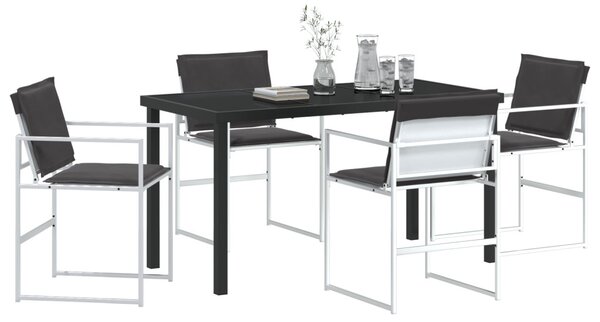Kert étkező szett 5 pcs Fehér 140 x 70 x 73 cm Textilén és acél