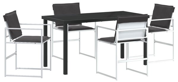 Kert étkező szett 5 pcs Fehér 140 x 70 x 73 cm Textilén és acél