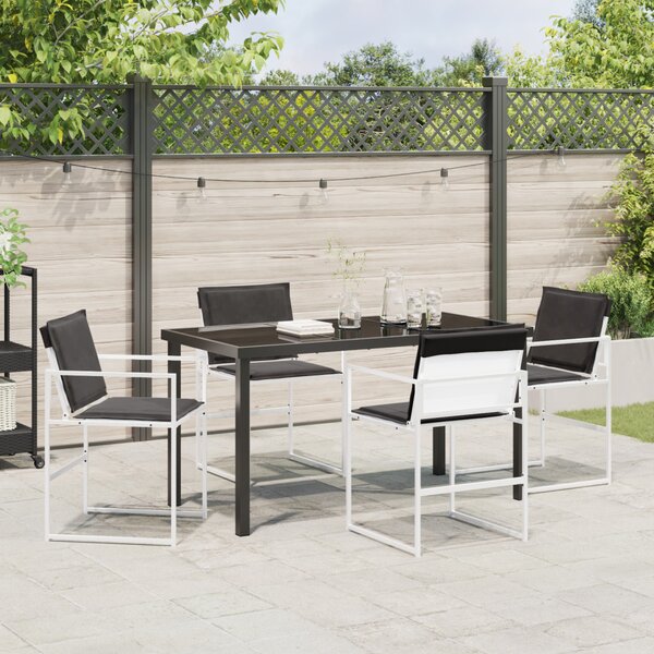 Kert étkező szett 5 pcs Fehér 140 x 70 x 73 cm Textilén és acél