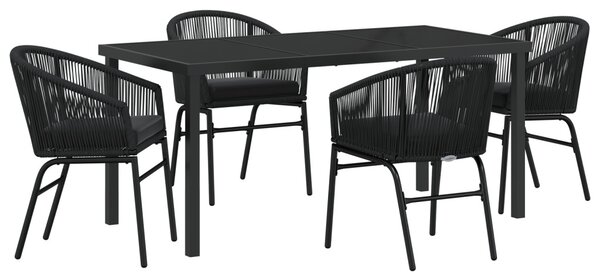Kert étkező szett 5 pcs Fekete Porszórt acél