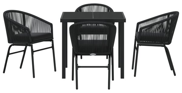 Kert étkező szett 5 pcs Fekete Porszórt acél
