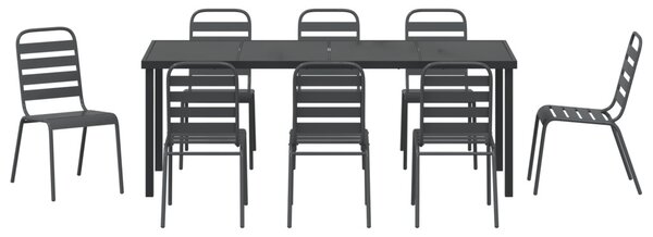 Kert étkező szett 9 pcs Antracit Porszórt acél