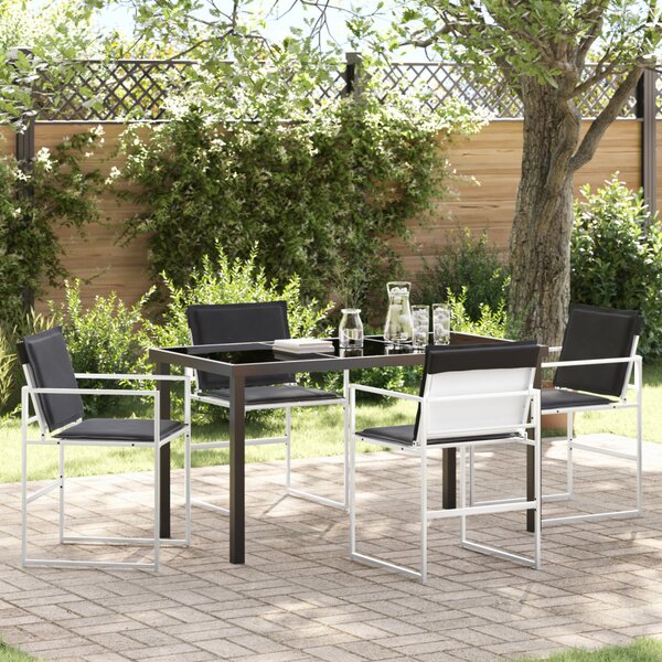 Kert étkező szett 5 pcs Fehér 140 x 70 x 73 cm Textilén és acél